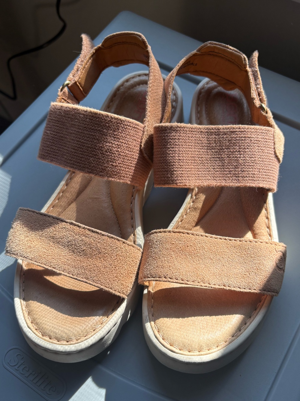 Born Suede Strap Platform Sandals